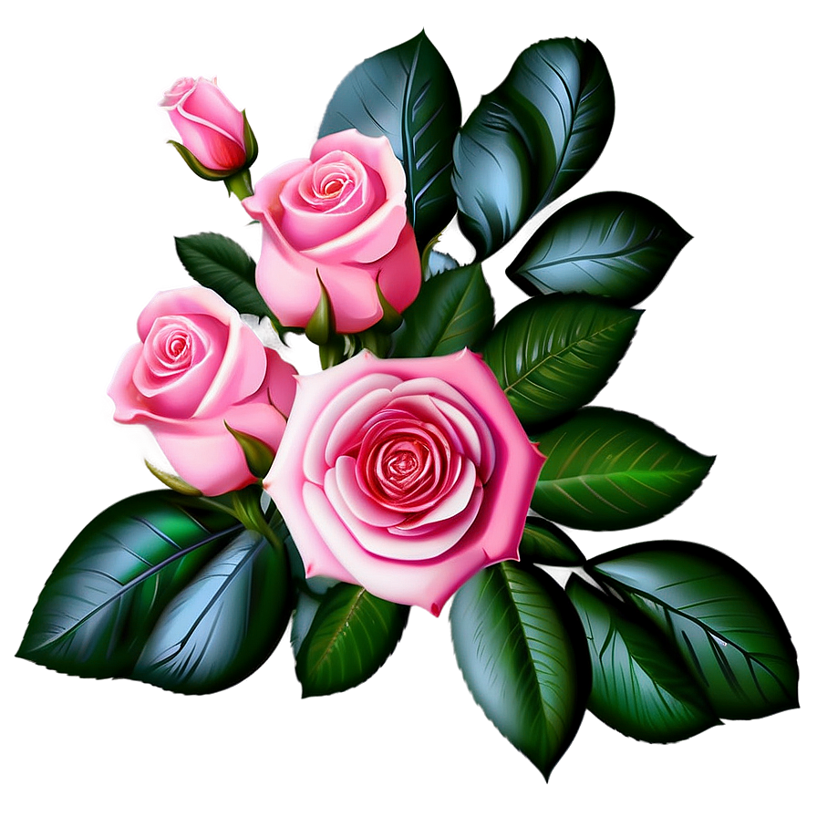 Sweet Pink Roses Arrangement Png Gok19