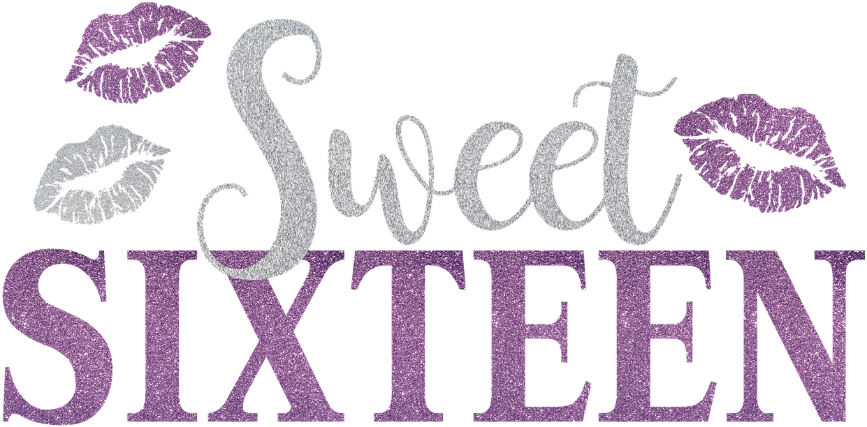 Sweet Sixteen Glitter Text