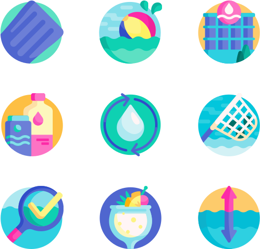 Swimming Pool Icons Set