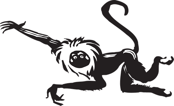 Swinging Monkey Silhouette