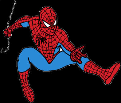 Swinging Spiderman Clipart