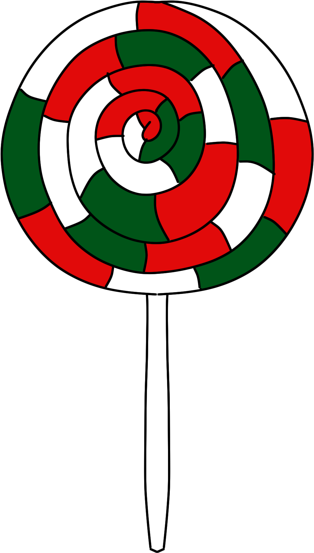 Swirled Red Green Lollipop Illustration