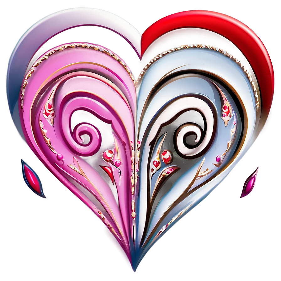 Swirling Heart Clipart Pattern Png Qnk