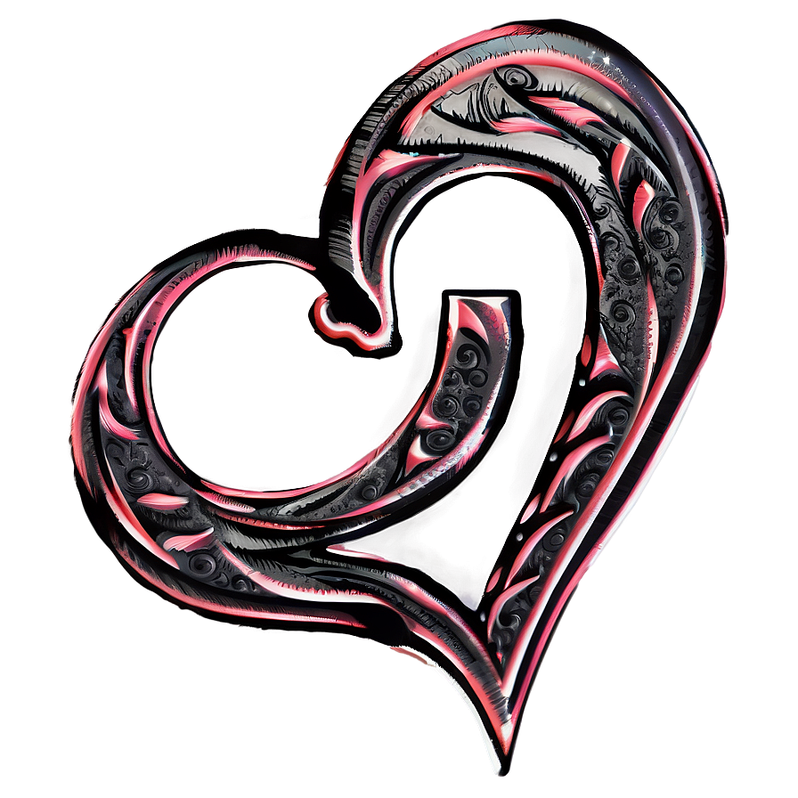 Swirling Heart Tattoo Png A