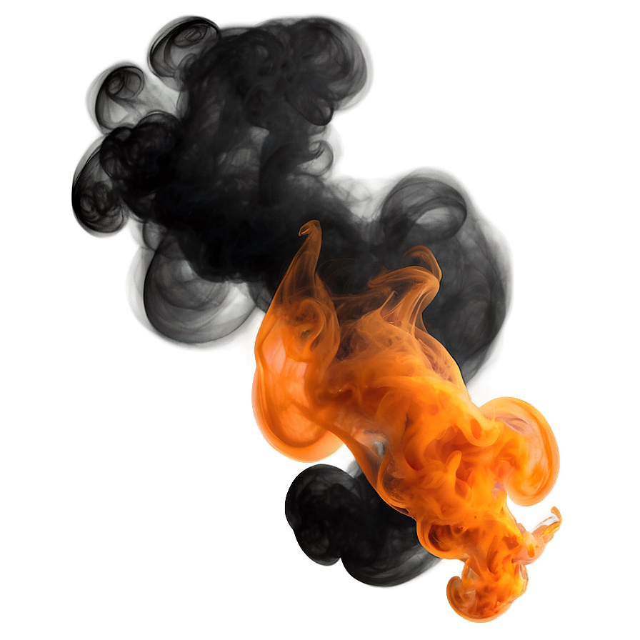 Swirling Orange Smoke Png 90