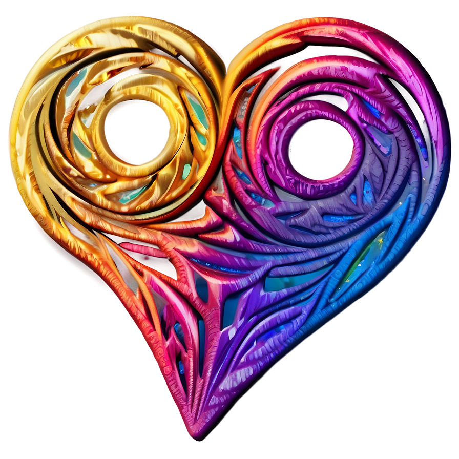 Swirly Heart Design Png Oje