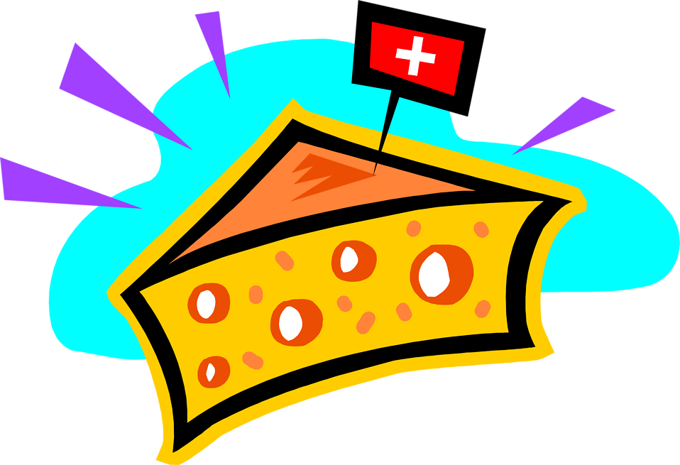 Swiss Cheese Cartoonwith Flag