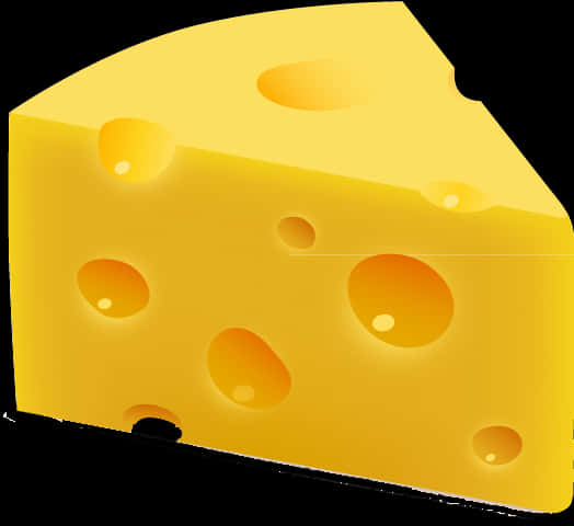 Swiss Cheese Wedge Illustration