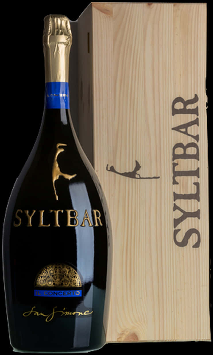 Syltbar Sparkling Wine Bottleand Wooden Box