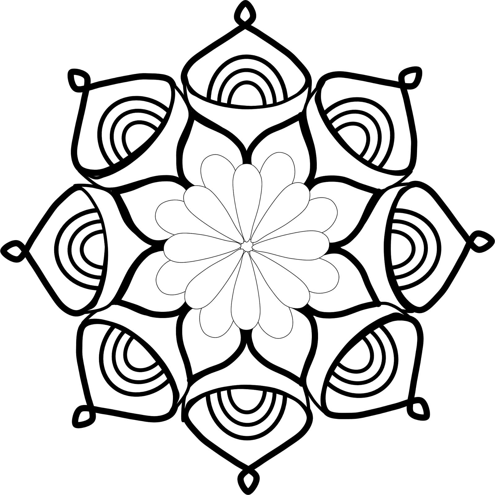 Symmetrical Floral Mandala Design