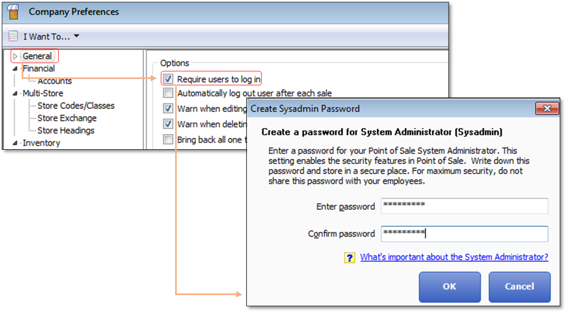 Sysadmin Password Setup Screen