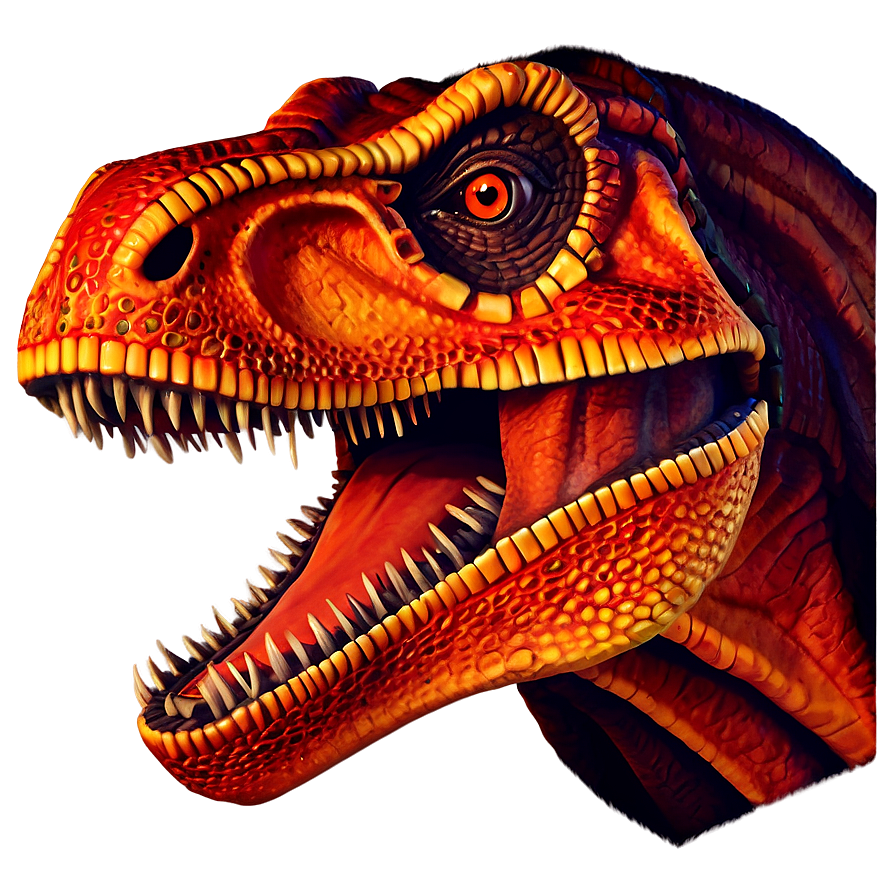 T Rex Head In Fiery Colors Png Mcd