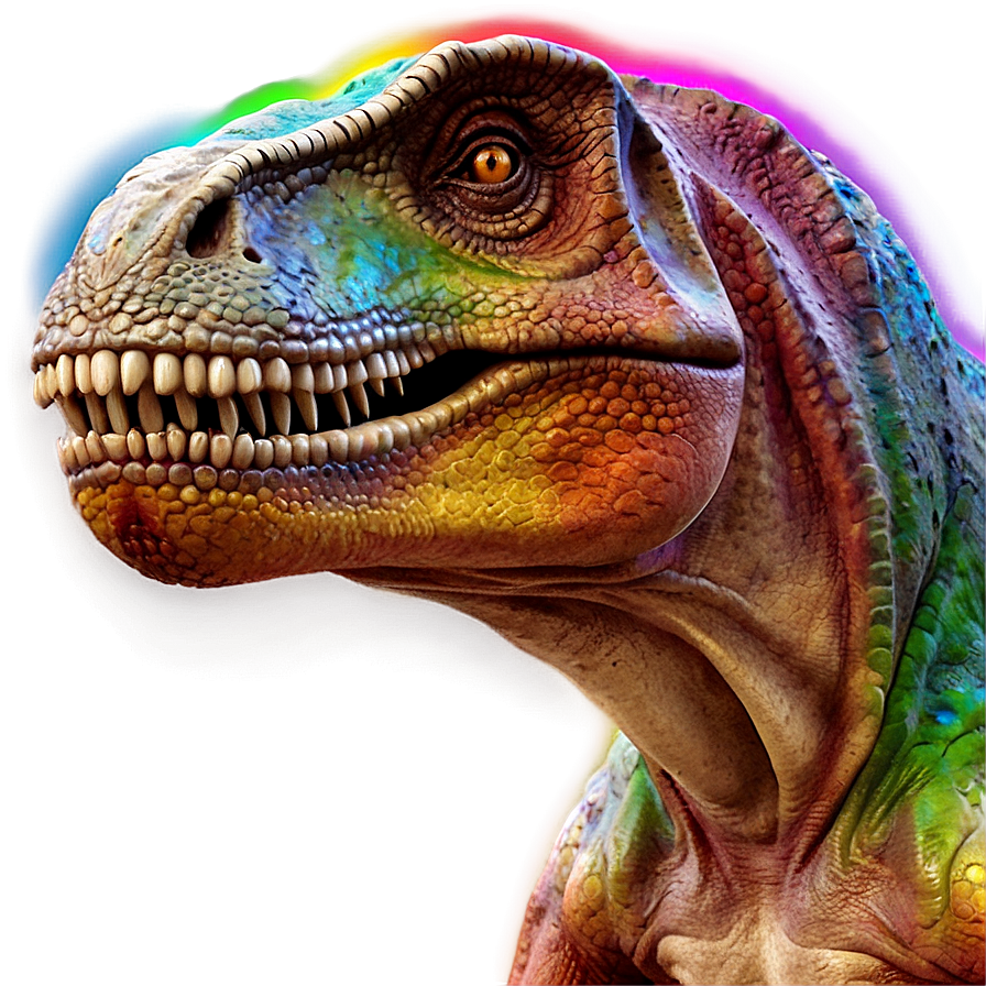 T Rex Head With Colorful Background Png Oni34