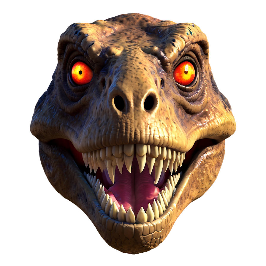 T Rex Head With Fiery Eyes Png Bws