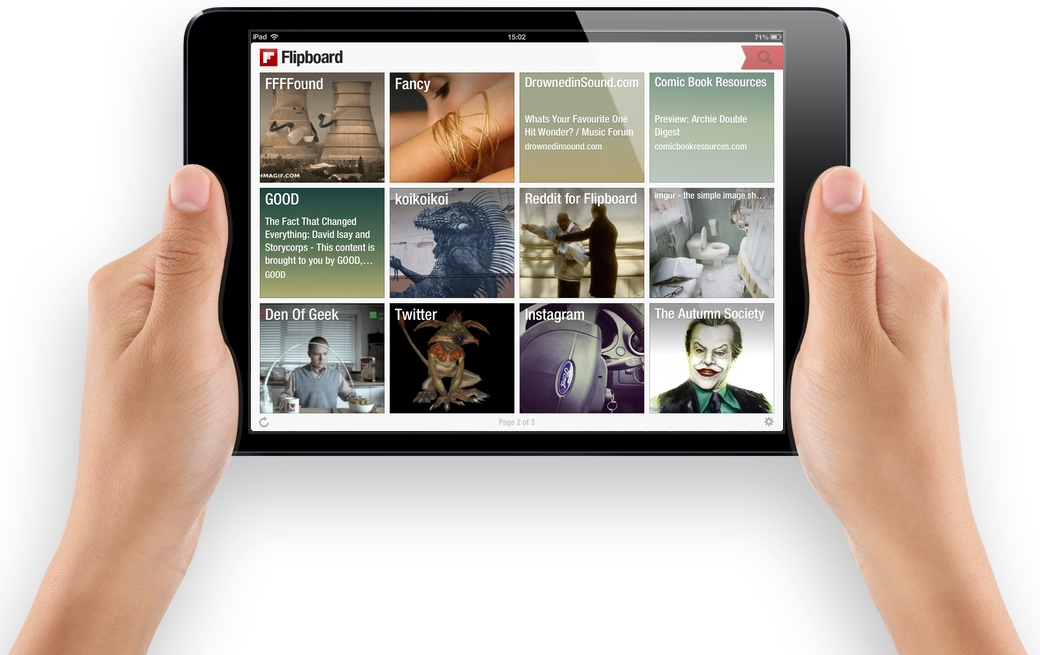 Tablet Content Curation App Mockup