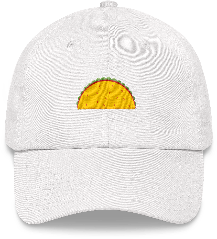 Taco Embroidered White Baseball Cap