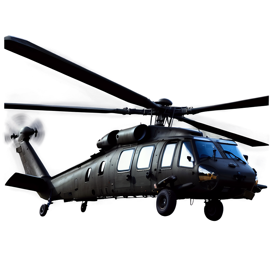 Tactical Black Hawk Helicopter Png Qkh