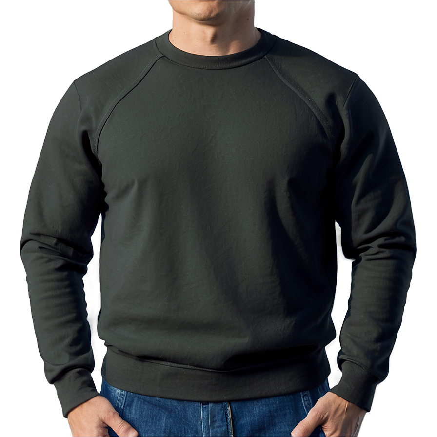 Tailored Fit Black Sweatshirt For Men Png 06272024