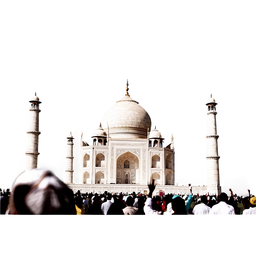 Taj Mahal And Crowds Png 9