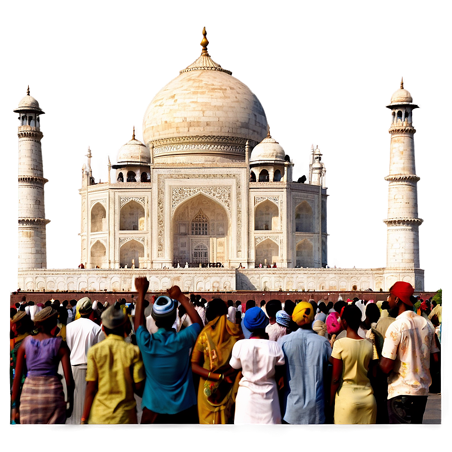 Taj Mahal And Crowds Png Ydv33