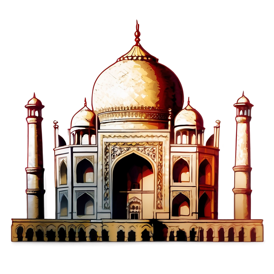 Taj Mahal Detailed Sketch Png 06252024