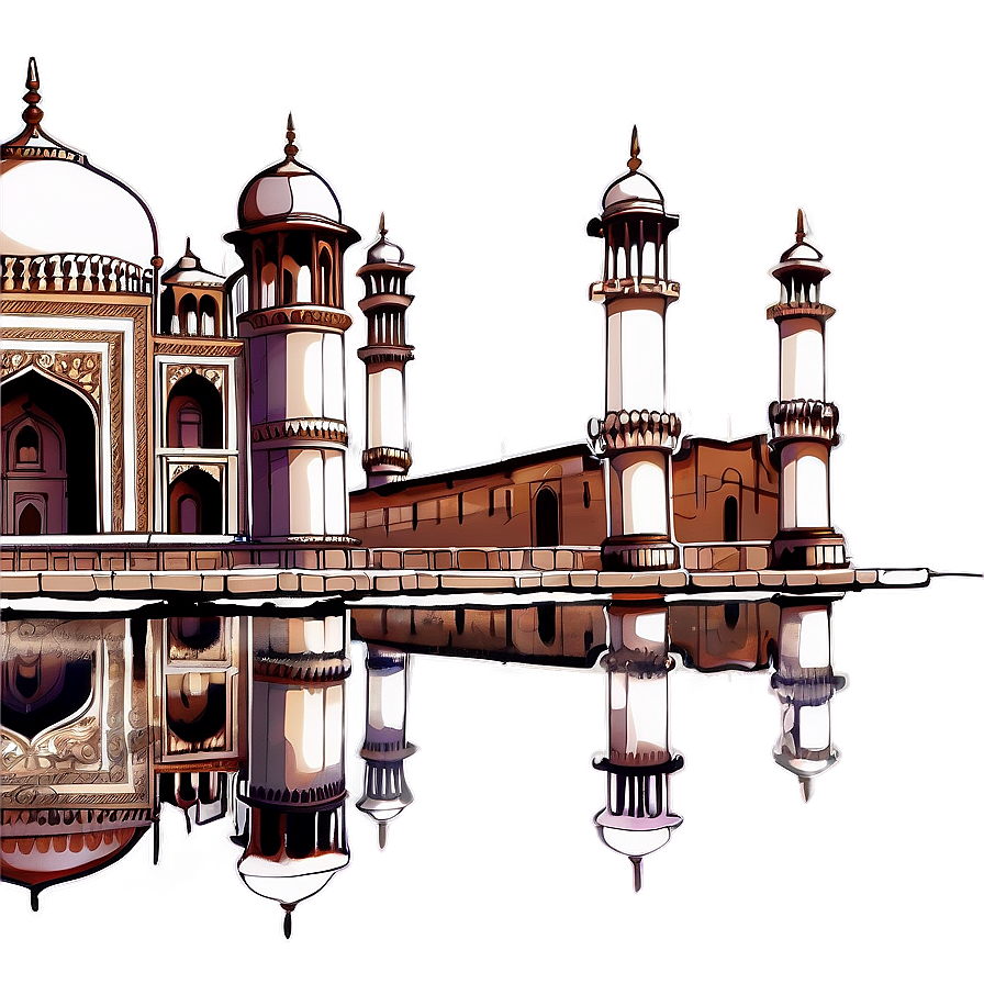 Taj Mahal Detailed Sketch Png 84