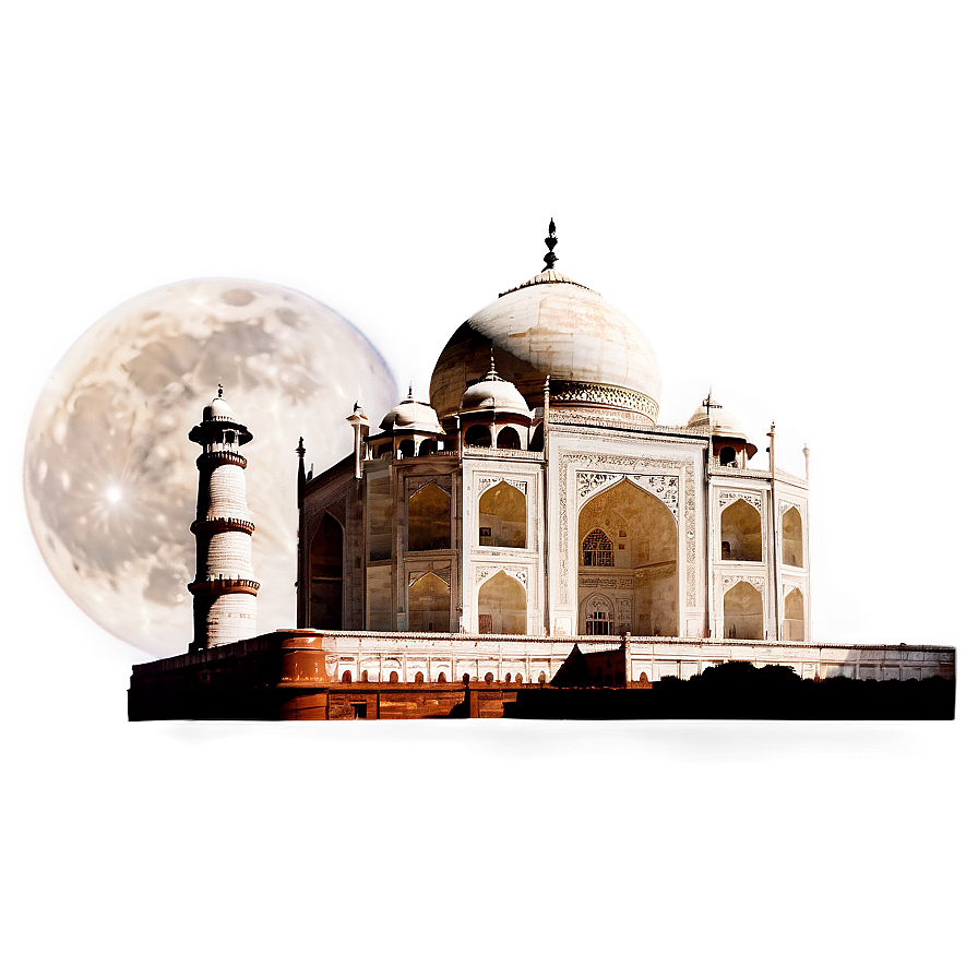 Taj Mahal Full Moon Night Png 06252024