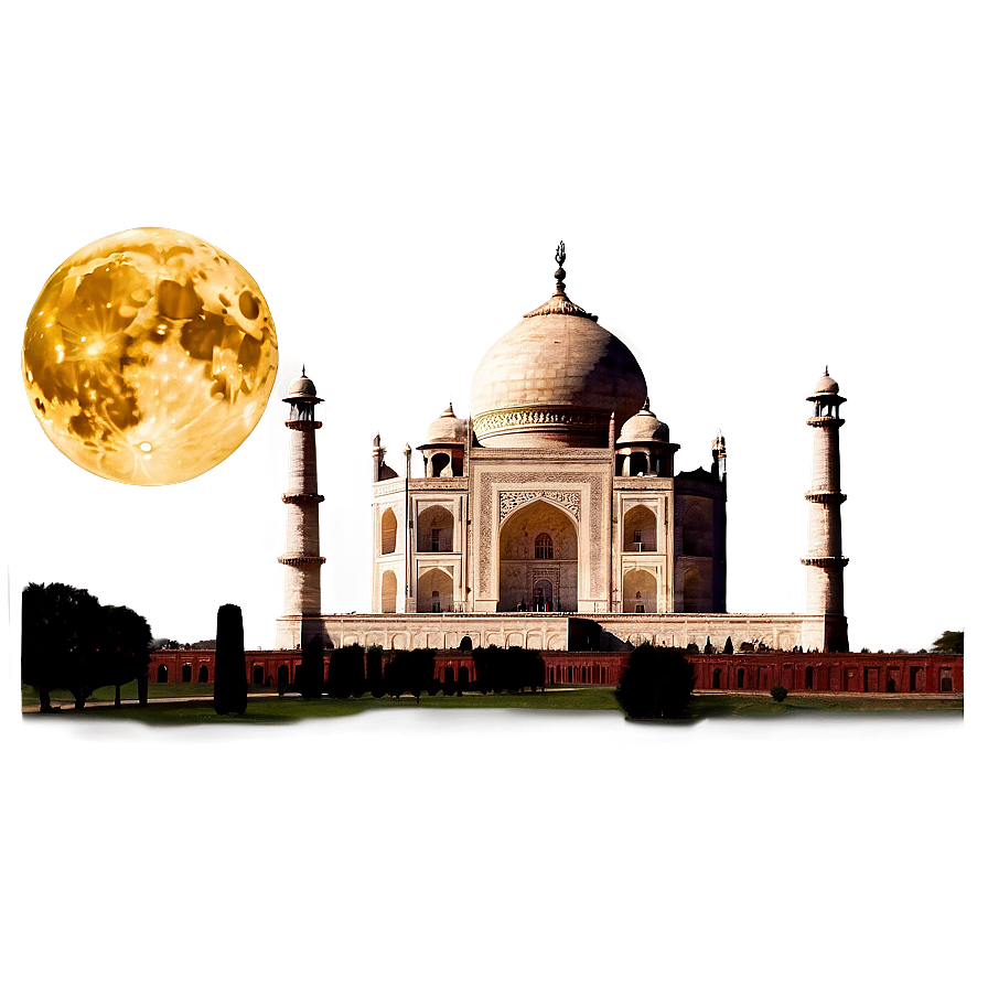 Taj Mahal Full Moon Night Png 06252024