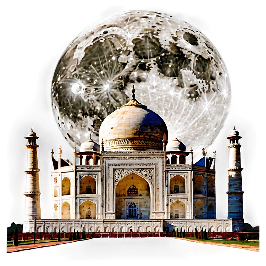 Taj Mahal Full Moon Night Png 10