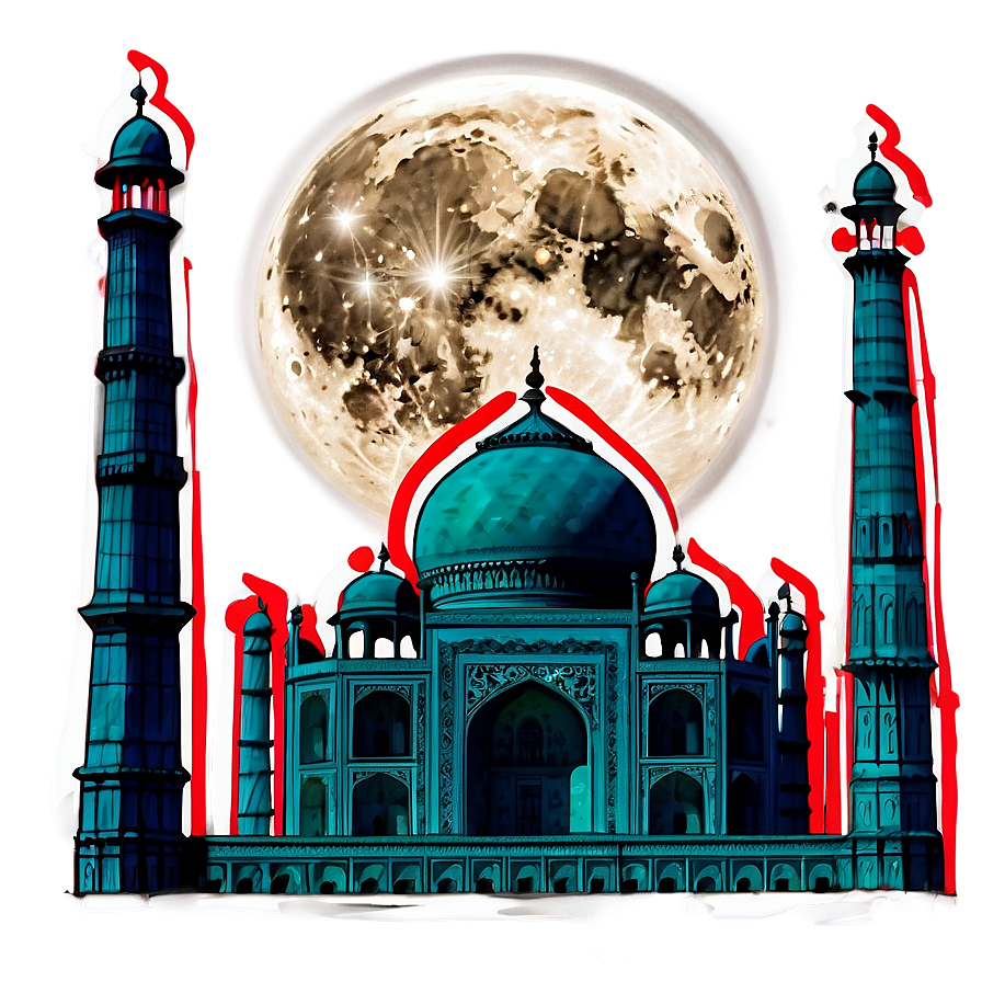 Taj Mahal Full Moon Night Png Rvd