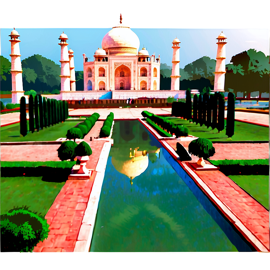 Taj Mahal Garden View Png Vml45