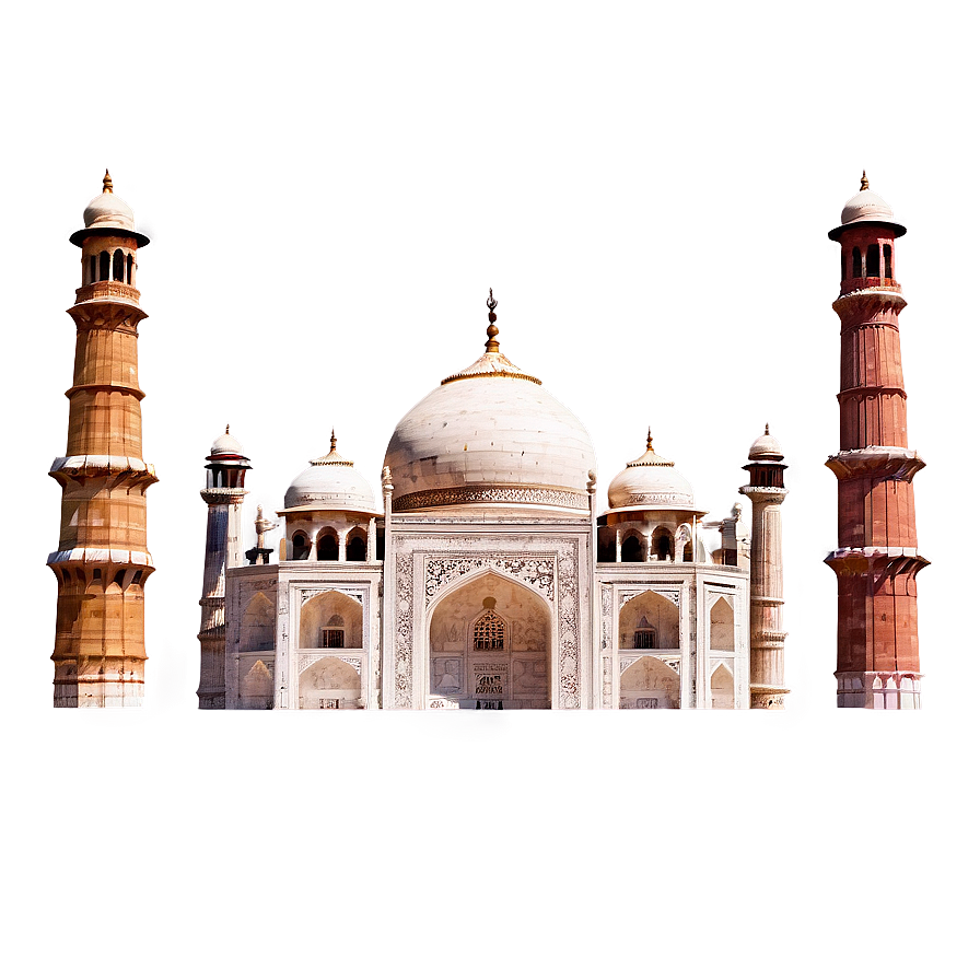 Taj Mahal Minarets Closeup Png Iqp4