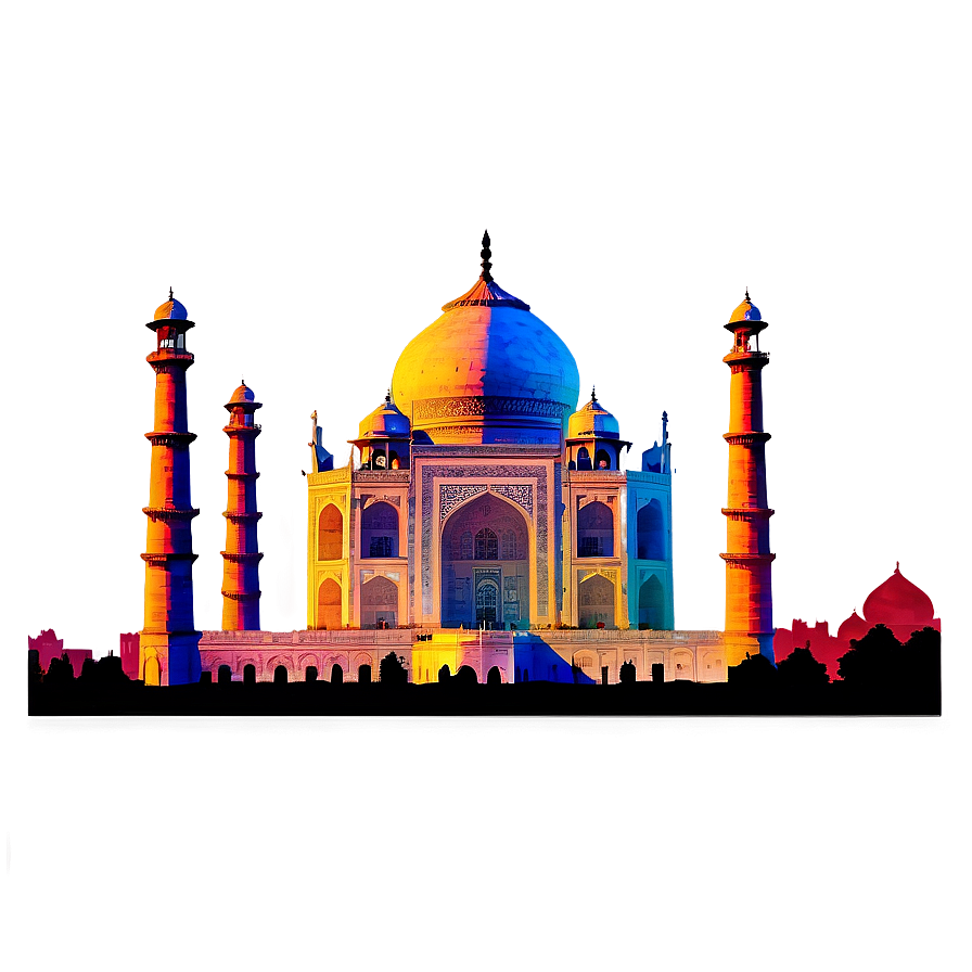 Taj Mahal Silhouette Png Tkv