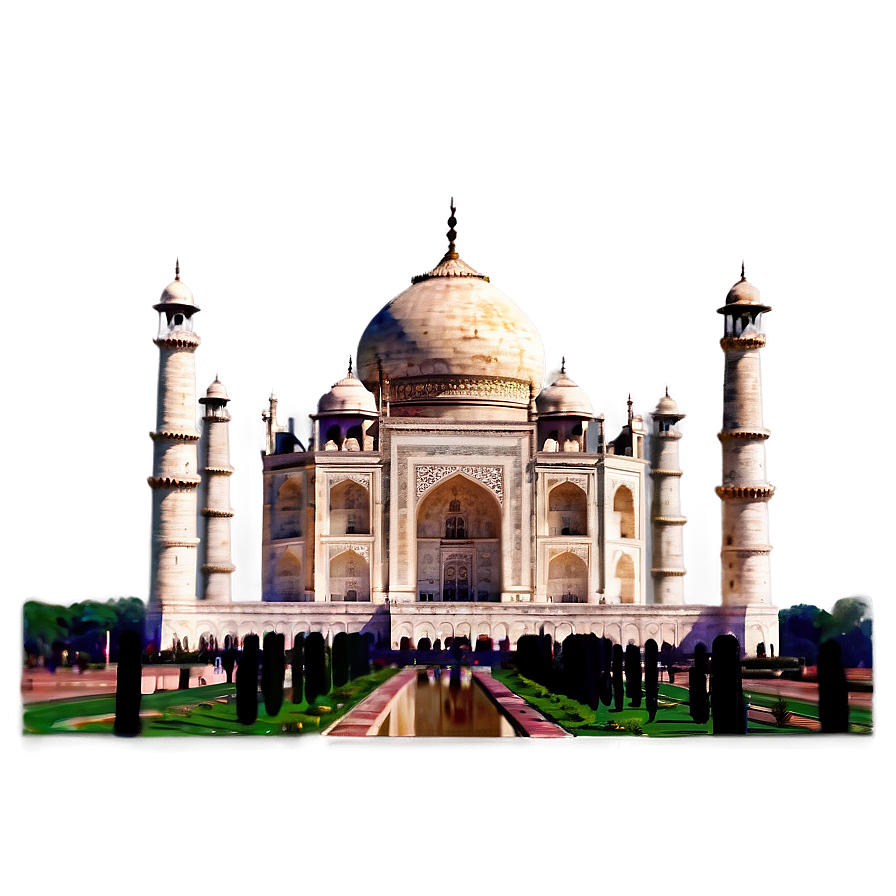 Taj Mahal Watercolor Painting Png 23