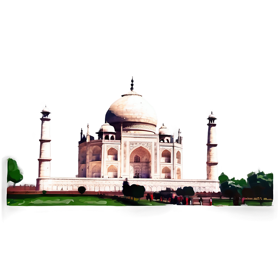 Taj Mahal Watercolor Painting Png Bsx