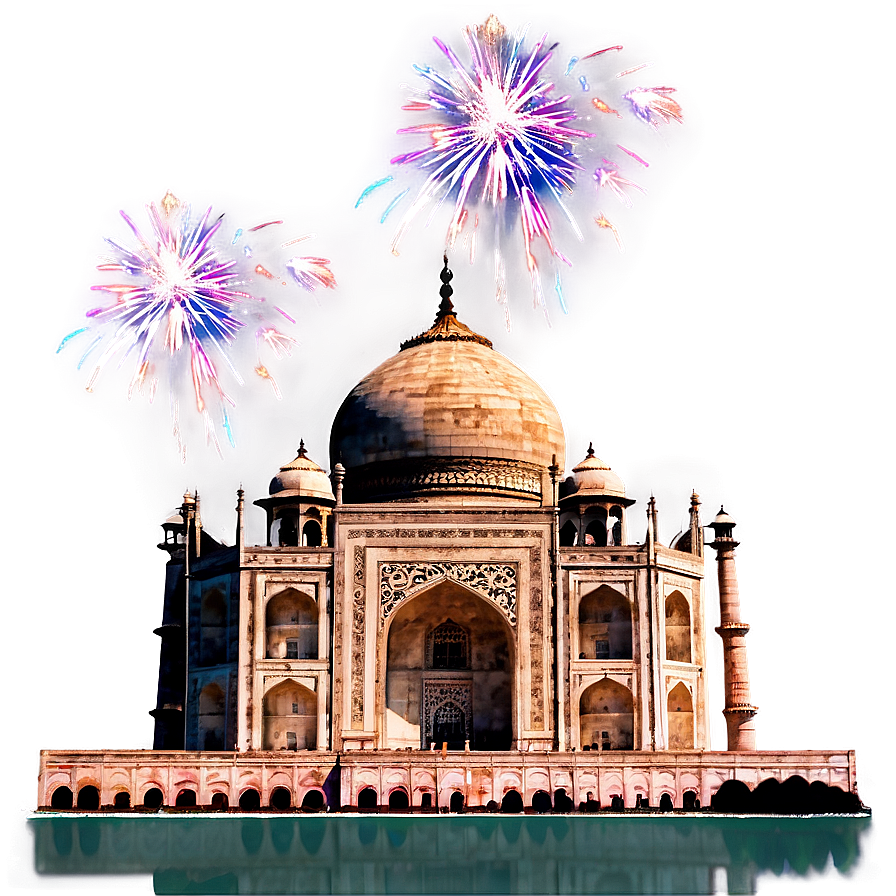 Taj Mahal With Fireworks Png 84