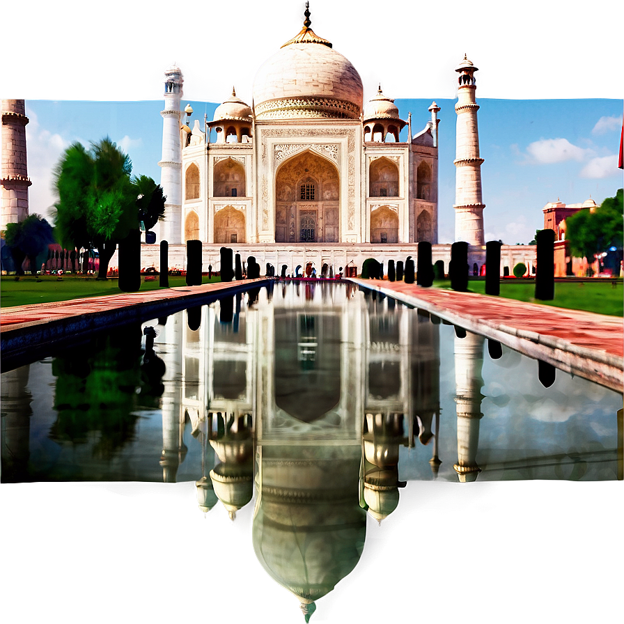 Taj Mahal With Tourists Png 26