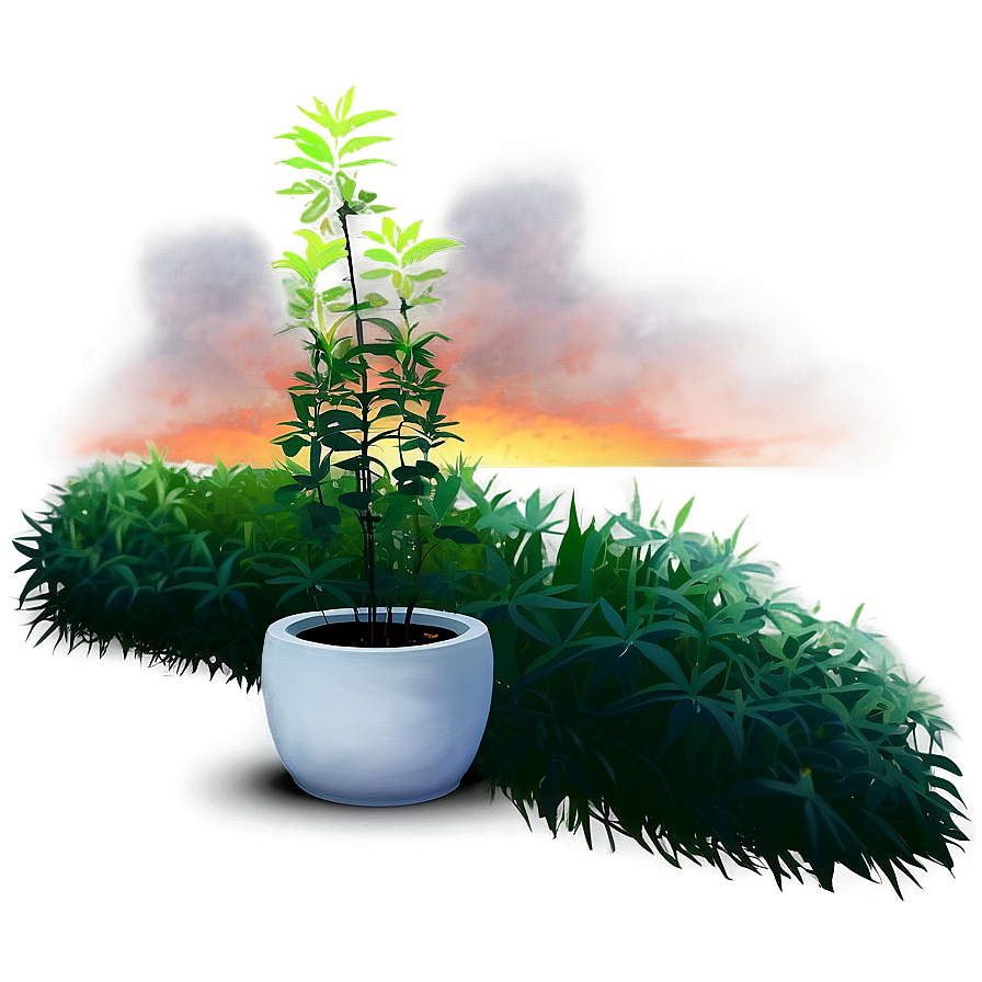 Tall Plant Silhouette Png 06282024