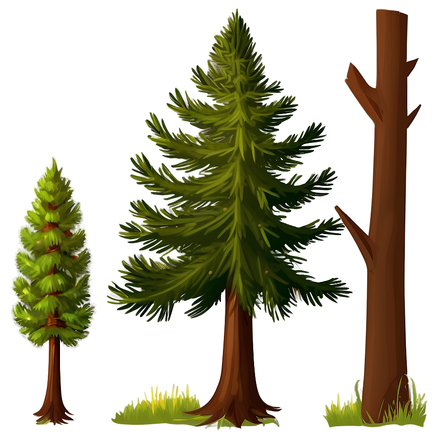 Tall Spruce Tree Illustration Png Xno51