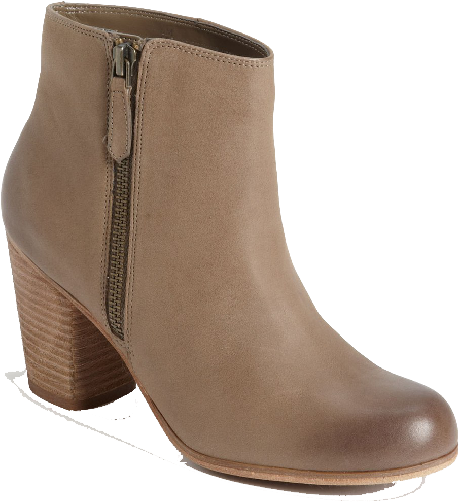 Tan Ankle Bootwith Zipper