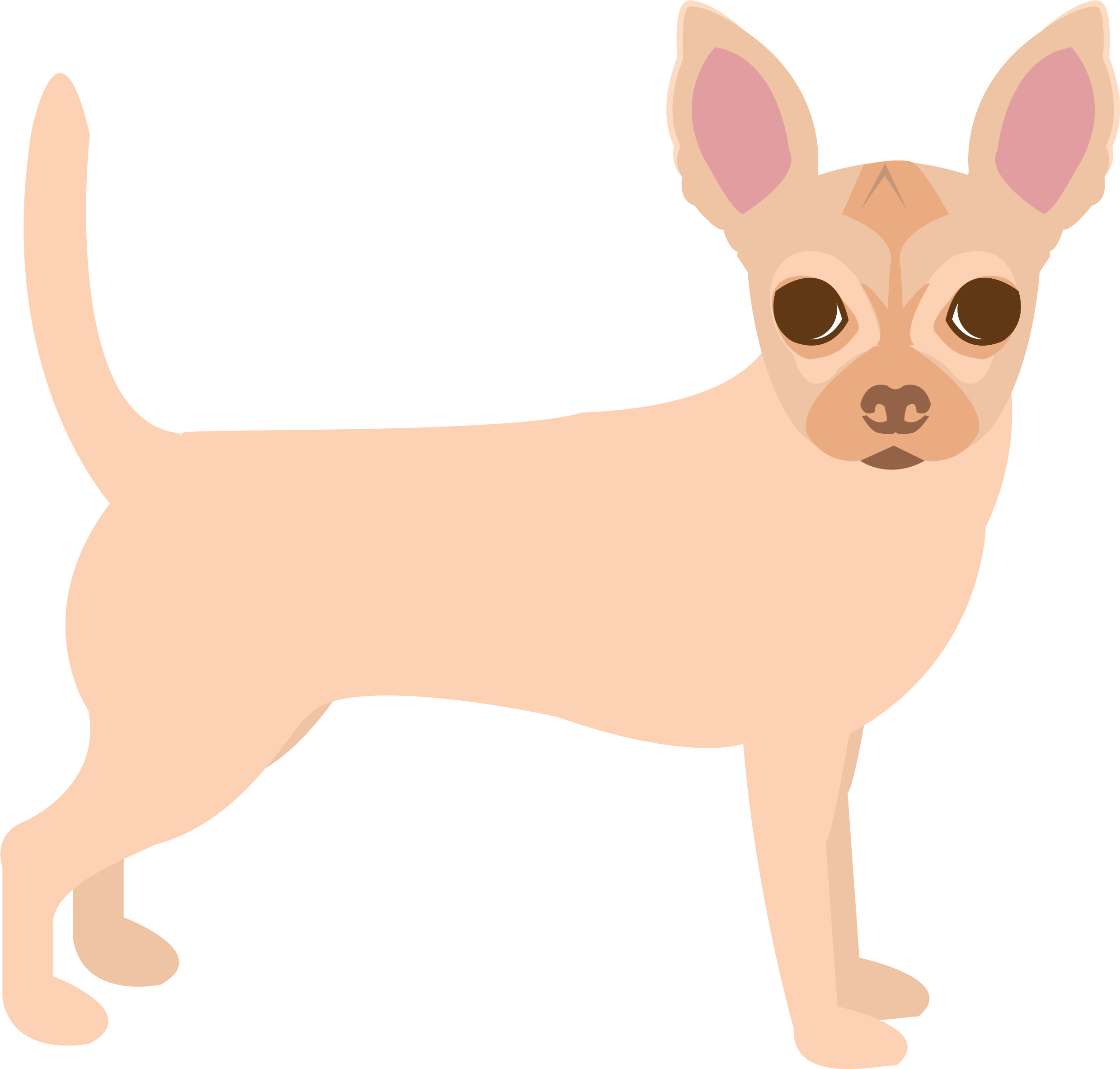 Tan Chihuahua Cartoon Illustration