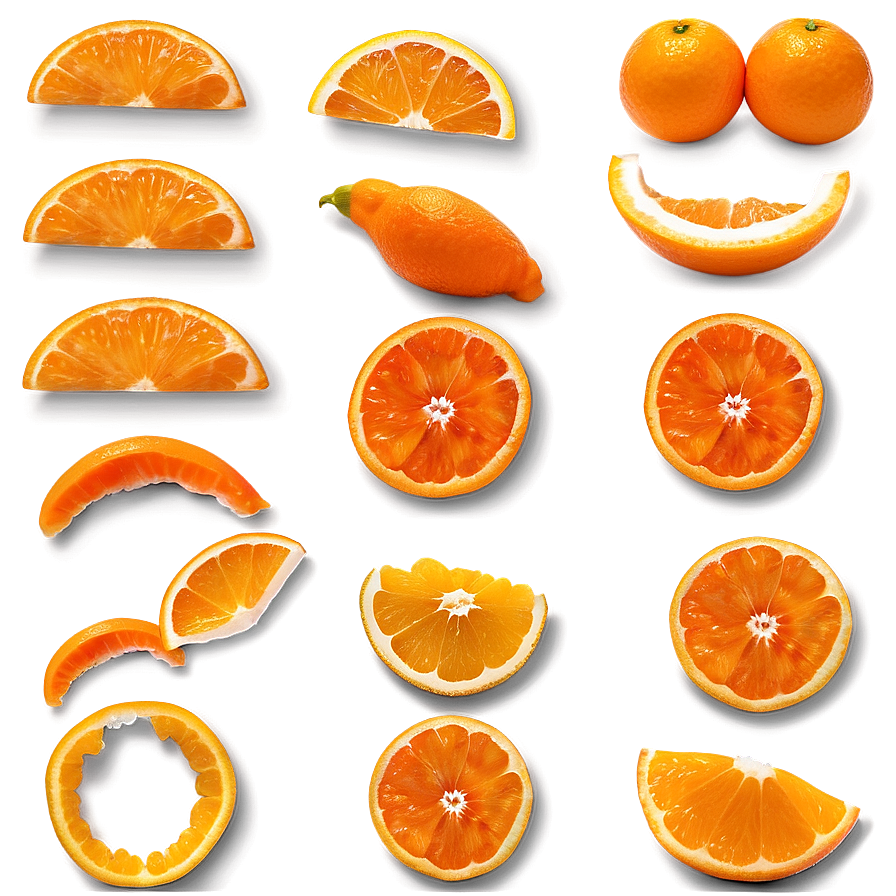 Tangerine Slices Background Png 10