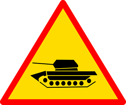 Tank Crossing Sign