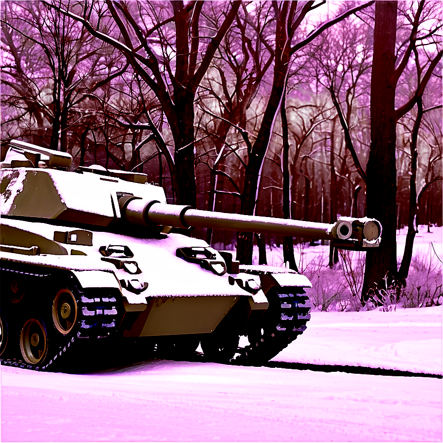 Tank In Snowy Landscape Png Kjd