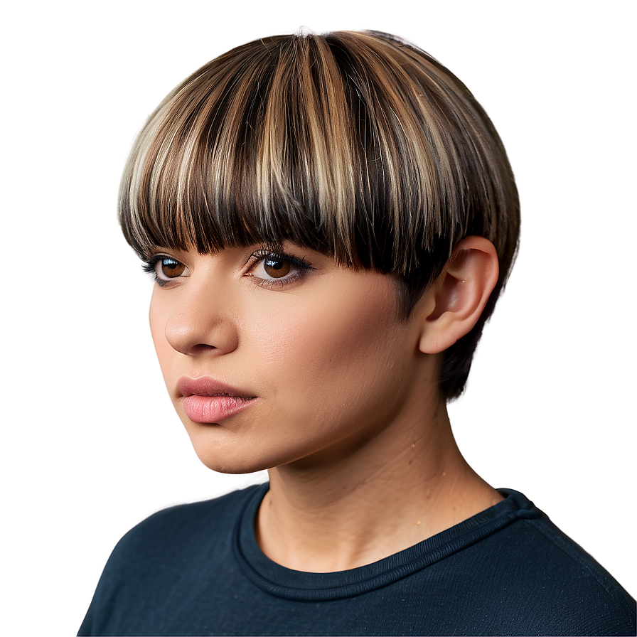 Tapered Bowl Cut Look Png Ujg