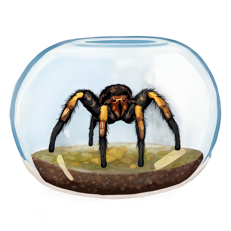 Tarantula In Glass Terrarium Png 06132024