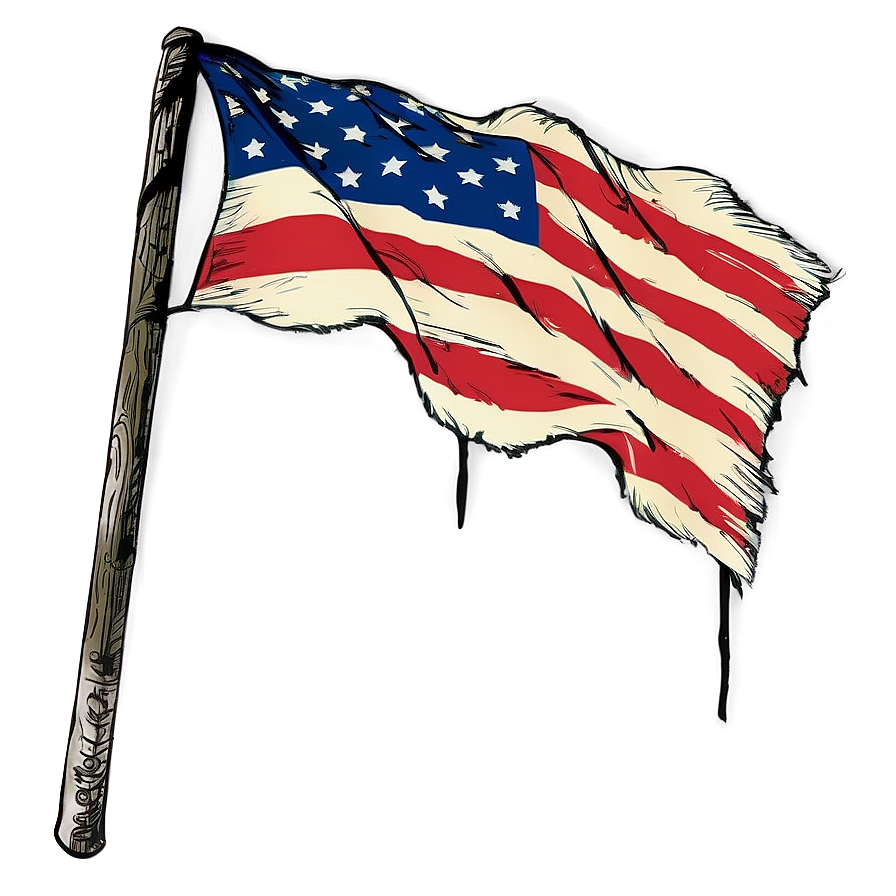 Tattered Flag Illustration Png 31