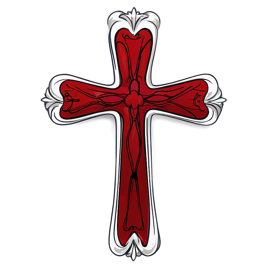 Tattoo Style Cross Outline Png Gbt90