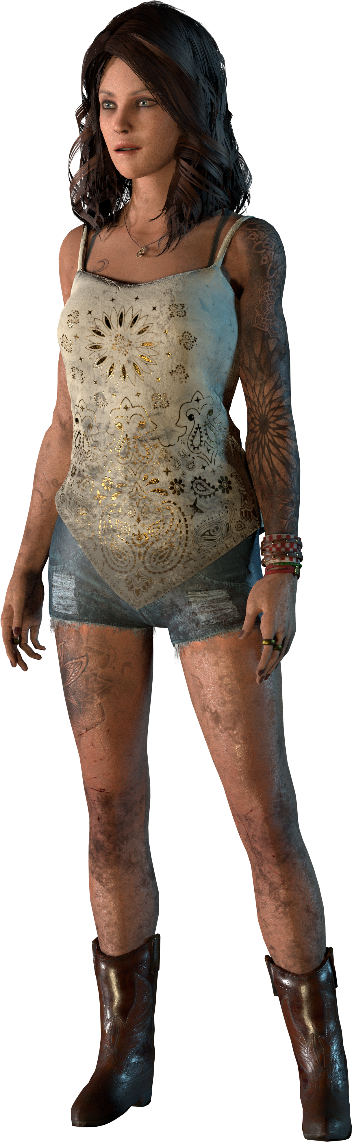 Tattooed Female Character3 D Model