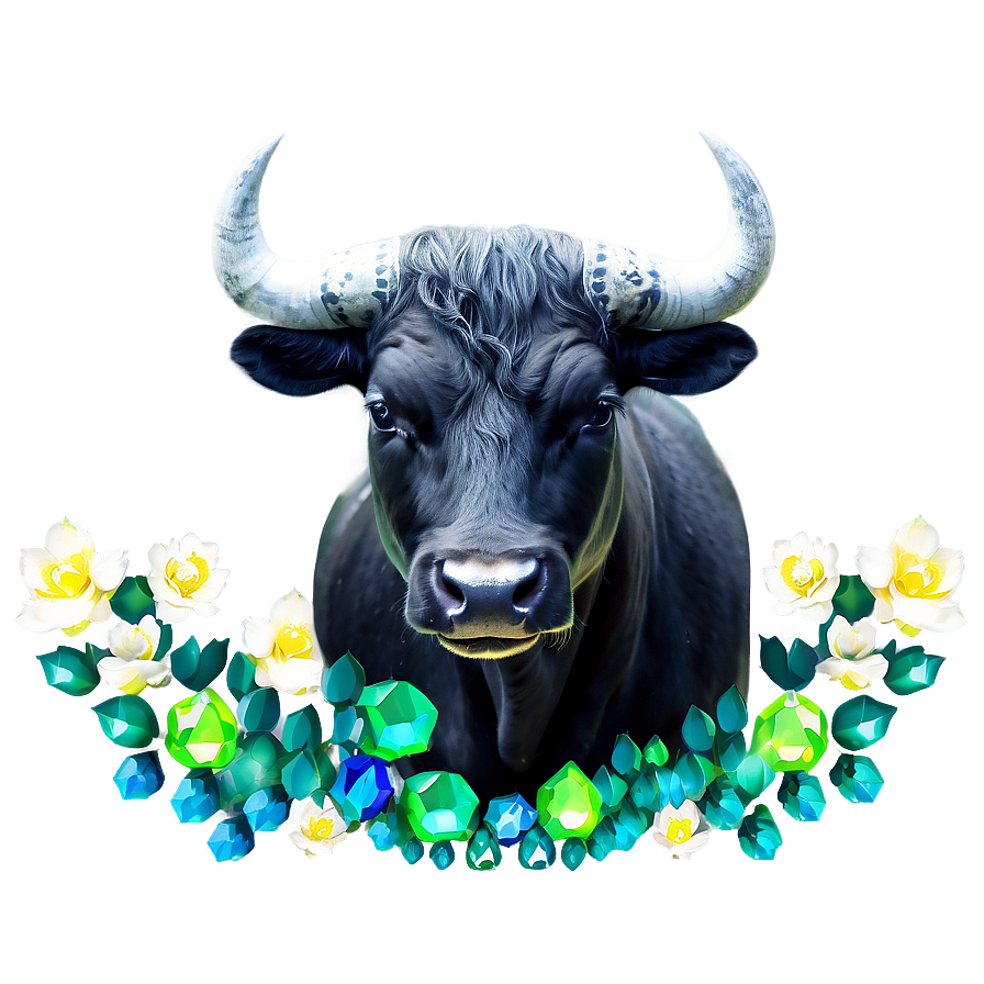 Taurus With Crystal Stones Png 06112024